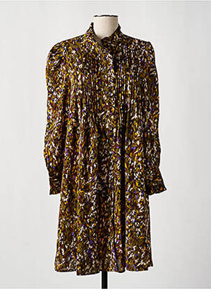 Robe mi-longue coupe évasée manches longues vert LILI SIDONIO femme