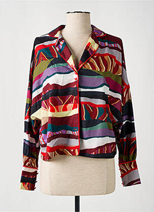 Chemisier tissage crêpe manches longues rouge LILI SIDONIO femme