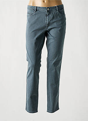 Pantalon slim tissage popeline taille normale bleu KANOPE femme