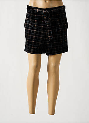 Short taille à pinces taille haute noir LILI SIDONIO femme