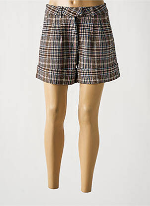 Short taille à pinces taille haute marron LILI SIDONIO femme