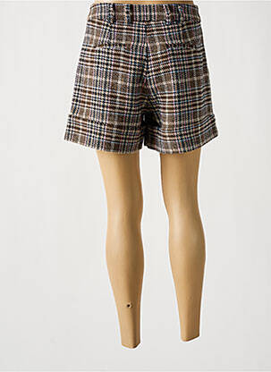 Short taille à pinces taille haute marron LILI SIDONIO femme