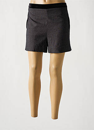 Short taille à pinces taille haute noir LILI SIDONIO femme