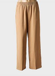 Pantalon large poches taille haute marron GRACE & MILA femme