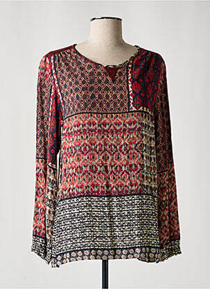 Blouse imprimé fantaisie manches longues beige DESAIVRE femme