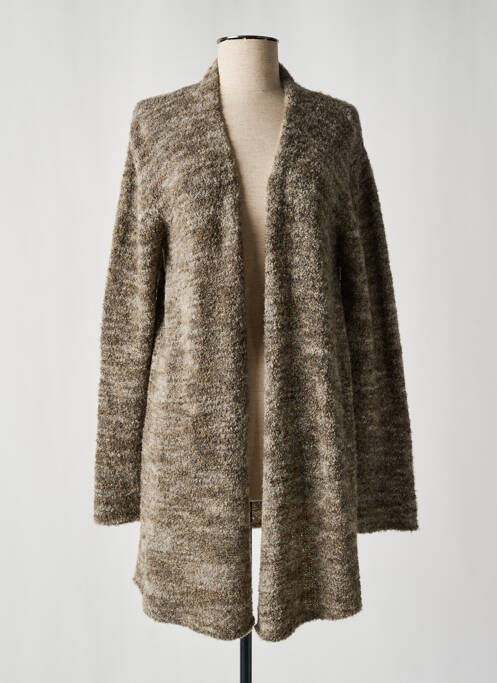 Gilet manches longues marron FELINO pour femme