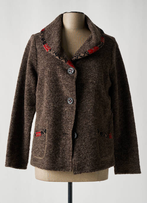 Manteau court marron TELMAIL pour femme