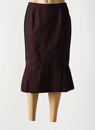 Jupe mi-longue stretch rouge CHRISTINE LAURE femme