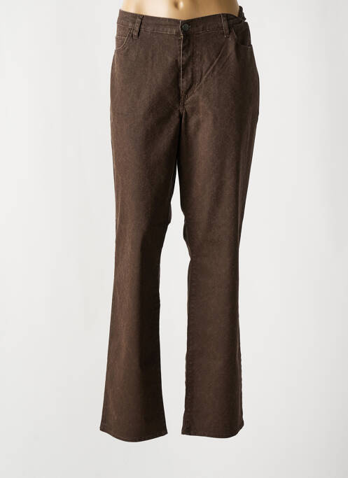 Pantalon droit marron CARMEN pour femme