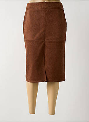 Jupe mi-longue coupe droite marron BETTY BARCLAY femme