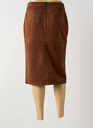 Jupe mi-longue coupe droite marron BETTY BARCLAY femme