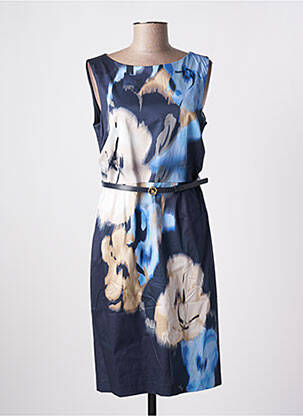 Robe mi-longue imprimé fleurs sans manche bleu BETTY & CO femme