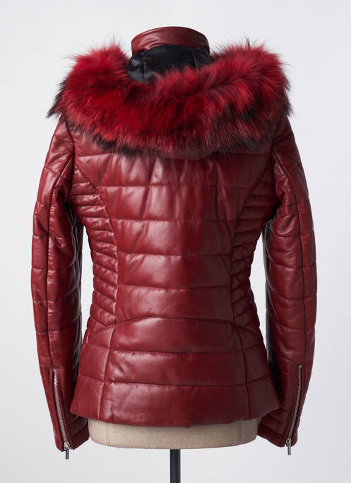 Veste en cuir rouge ROSE GARDEN pour femme