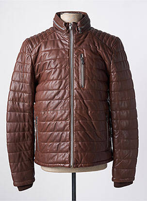 Veste en cuir poches marron DAYTONA homme