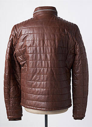 Veste en cuir poches marron DAYTONA homme