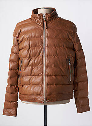 Veste en cuir poches marron DAYTONA homme