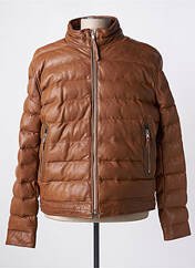 Veste en cuir marron DAYTONA pour homme seconde vue