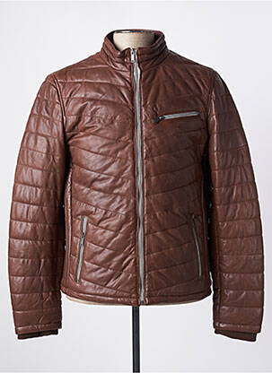 Veste en cuir poches marron DAYTONA homme