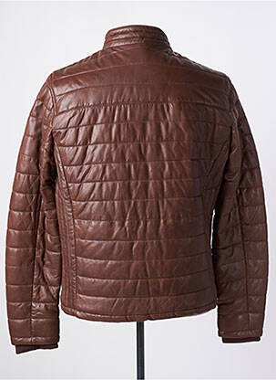 Veste en cuir poches marron DAYTONA homme