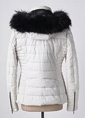 Veste en cuir blanc ROSE GARDEN pour femme seconde vue