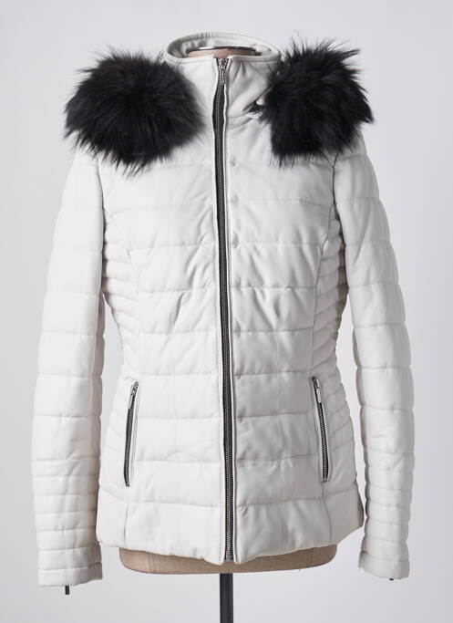 Veste en cuir blanc ROSE GARDEN pour femme