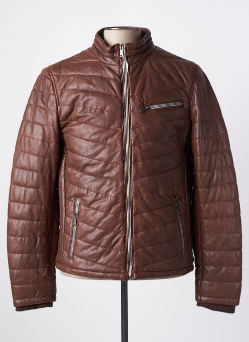 Veste en cuir marron DAYTONA pour homme