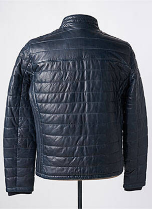 Veste en cuir poches bleu DAYTONA homme