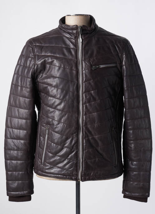 Veste en cuir marron DAYTONA pour homme