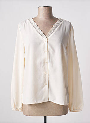 Chemisier coupe fluide manches longues beige JULIE GUERLANDE femme