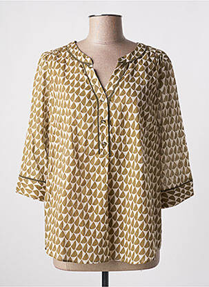 Blouse légère et transparente manches 3/4 vert DEVERNOIS femme