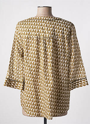 Blouse légère et transparente manches 3/4 vert DEVERNOIS femme