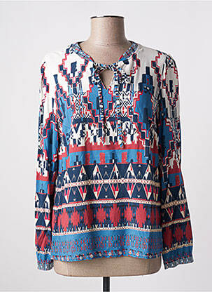 Blouse imprimé fantaisie manches longues bleu DIANE LAURY femme