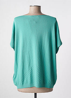 Pull col rond manches courtes vert DEVERNOIS femme