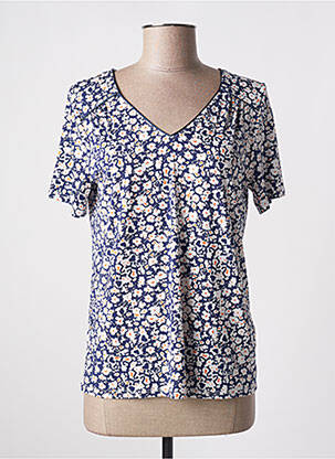 Top stretch manches courtes bleu DIANE LAURY femme