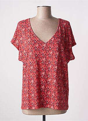 Top coupe fluide manches courtes rouge JULIE GUERLANDE femme