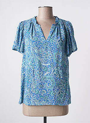 Blouse manches courtes manches courtes bleu C'EST BEAU LA VIE femme