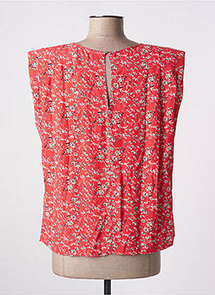 Blouse imprimé fleurs manches courtes rouge JULIE GUERLANDE femme