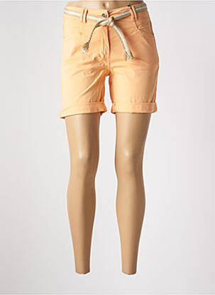 Short fermeture zippée sous rabat boutonné taille normale orange JULIE GUERLANDE femme