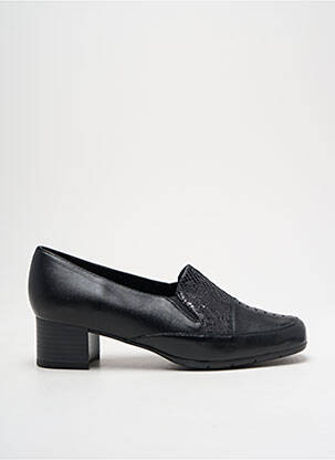Mocassins matière lisse talon de 4 à 6cm noir ARTIKA SOFT femme