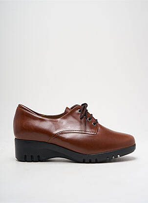 Derbies tissage satiné talon de 4 à 6cm marron PIESANTO femme