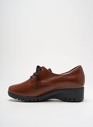 Derbies tissage satiné talon de 4 à 6cm marron PIESANTO femme