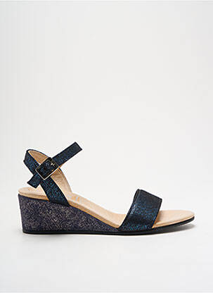 Sandales/nu pieds tissage satiné talon de 4 à 6cm bleu ALFA femme