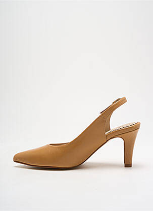 Escarpins tissage satiné talon de 4 à 6cm beige PIESANTO femme