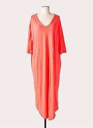 Robe longue manches courtes manches courtes orange PLEASE femme