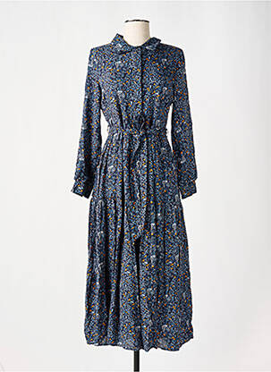 Robe longue manches longues manches longues bleu ZHRILL femme
