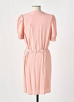 Robe mi-longue coupe fluide manches courtes rose LES P'TITES BOMBES femme