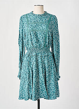 Robe mi-longue imprimé fantaisie manches longues vert SALSA femme