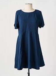 Robe courte fermeture zippée au dos manches courtes bleu EDC femme