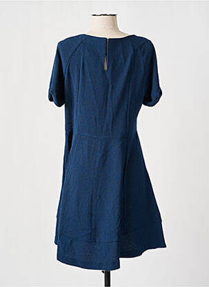 Robe courte fermeture zippée au dos manches courtes bleu EDC femme