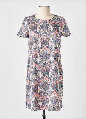 Robe courte fermeture zippée au dos manches courtes rose ESPRIT femme